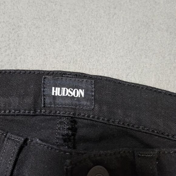 Hudson High Waisted Rise Super Skinny Black Jeans Barbara Stretchy Casual Basic - Picture 6 of 14
